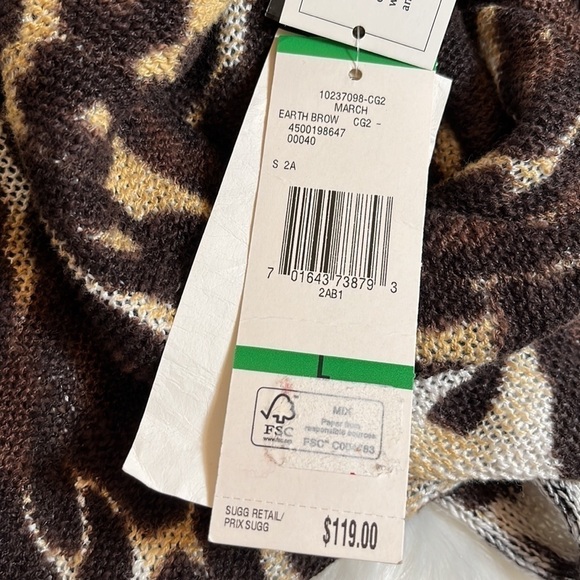 Nwt Jones New York Animal Print Open Front Cardigan Sweater - Picture 11 of 16